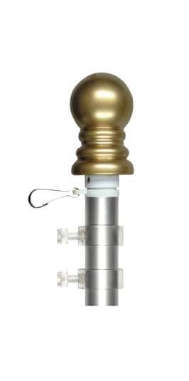 Spin pole 6 ft x 1 inch silver-Gold-Ball