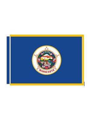 USS-MN Minnesota 1983 - 3x5-ft--Indoor-Gold-Fringe-&-Sleeve AN