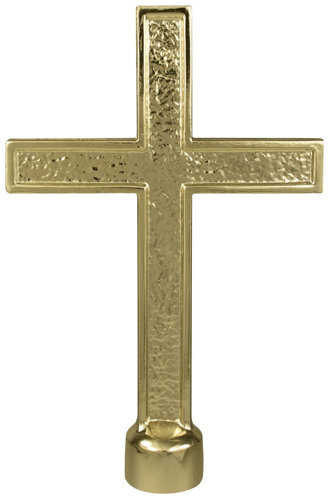 Indoor-Passion-Cross-Gold-Metal-Finial-6.5inch-WithFerrule-Alum-Plated-ED