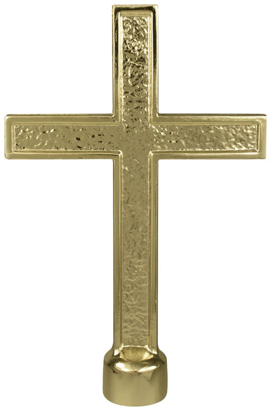 Indoor-Passion-Cross-Gold-Metal-Finial-6.5inch-WithFerrule-Alum-Plated-ED
