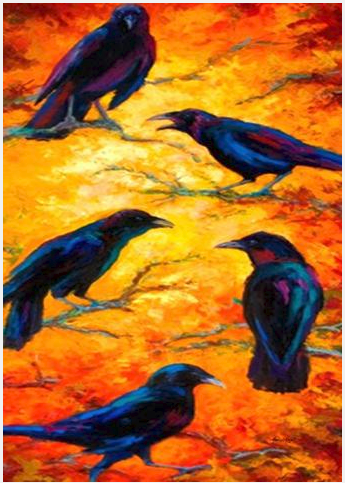 Dusk Crows-28x40inch-art-TLA