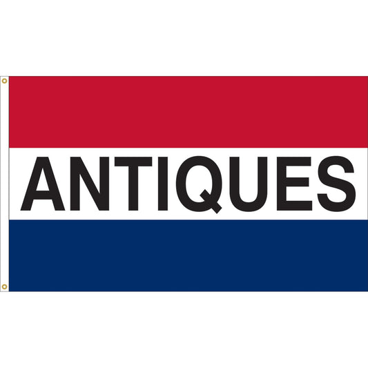 ANTIQUES-3x5 ft prem nylon-message-red/white/blue-ED