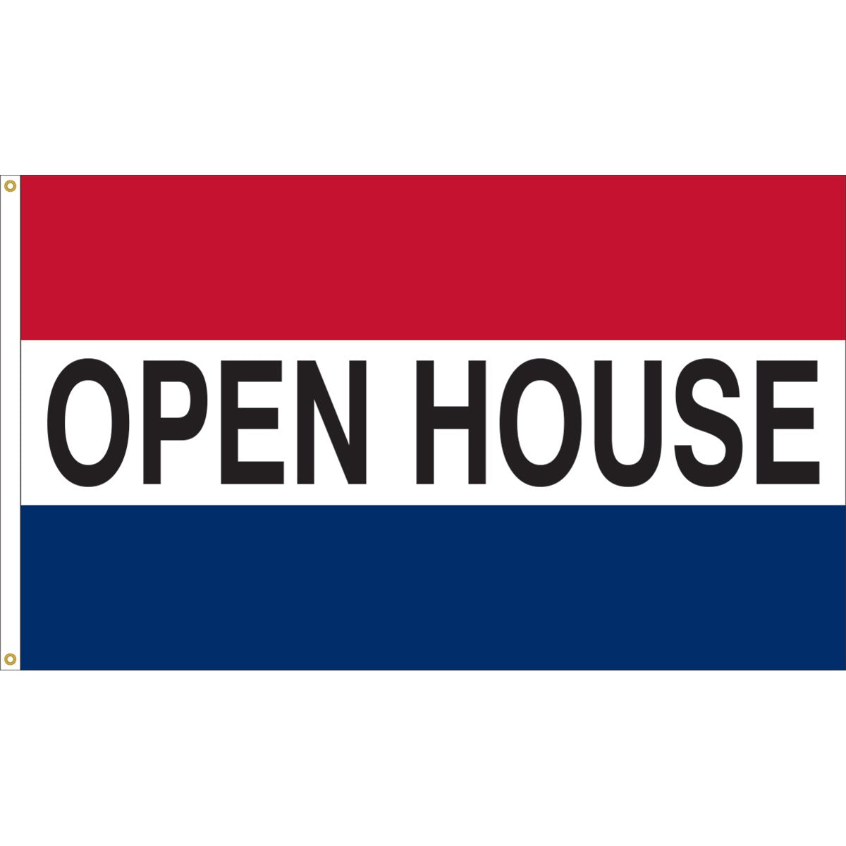 OPEN-HOUSE-3x5 ft prem nylon-message-red/white/blue-ED