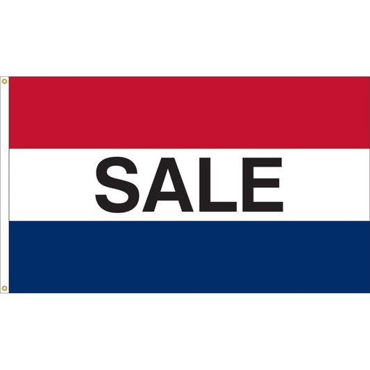 SALE-3x5 ft prem nylon-message-red/white/blue-ED