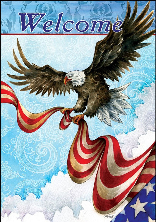 Patriotic Eagle-garden-flag-12x18in-CD
