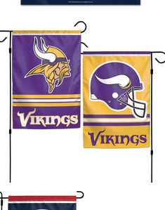 Sports-NFL-MN-Vikings-LogoFront-HelmutBack-12.5x18inch-Garden-WC