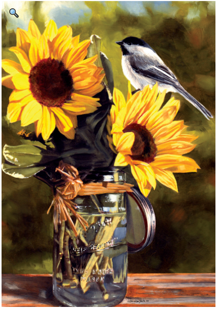Sunflower-Chickadee-flag-12x18-CD