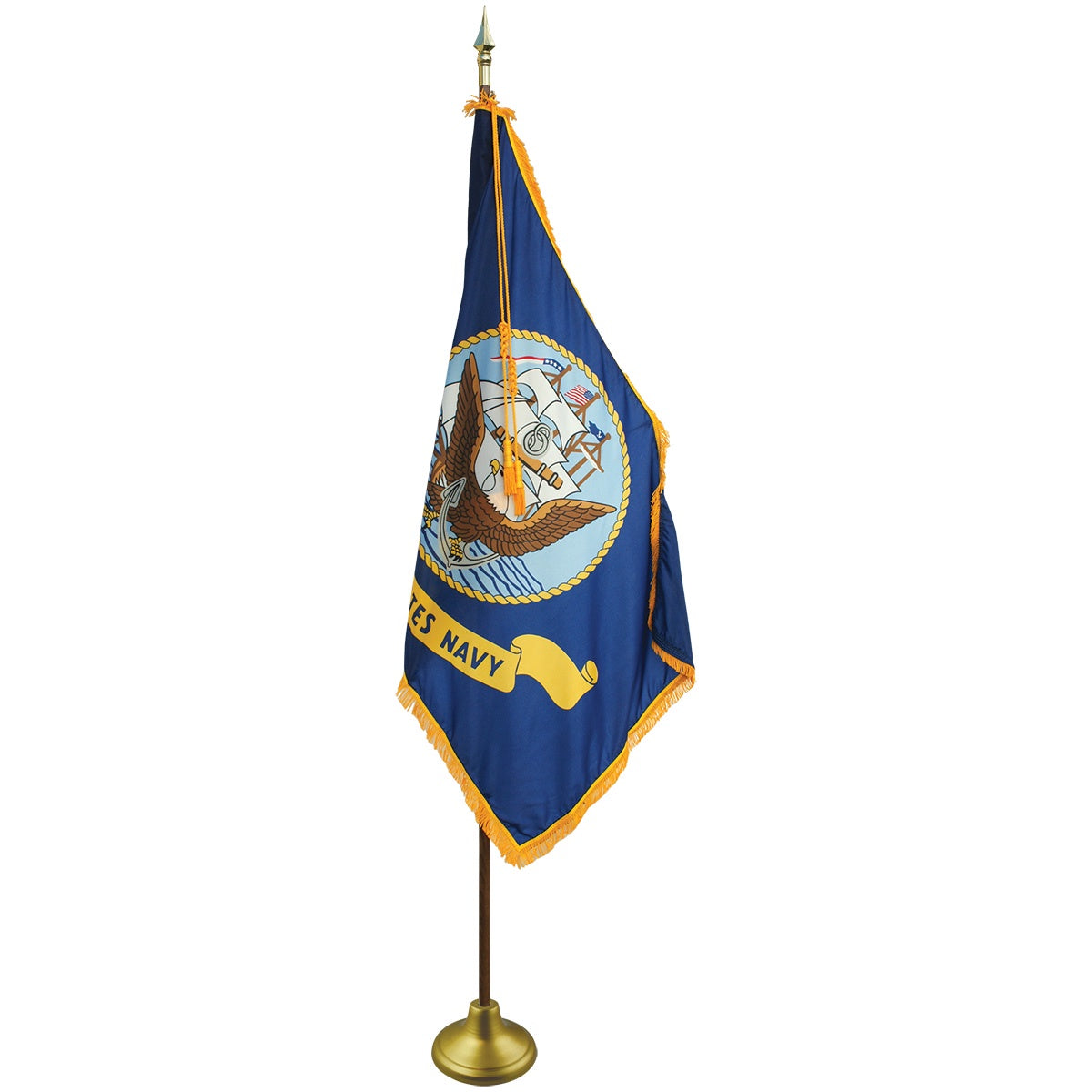 US-Navy-3x5-ft-Indoor-Gold-Fringe-&-Sleeve-AN