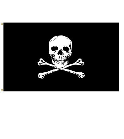 Pirate-Jolly Roger-12x18 inch nylon h&g ED