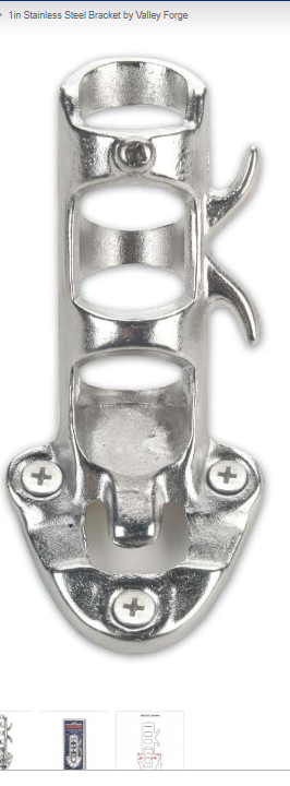 Bracket-Stainless-Steel-1inch-wall-pole-3screws