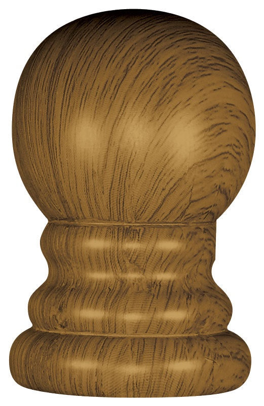 Spin Pole Wood Look Ball Ornament