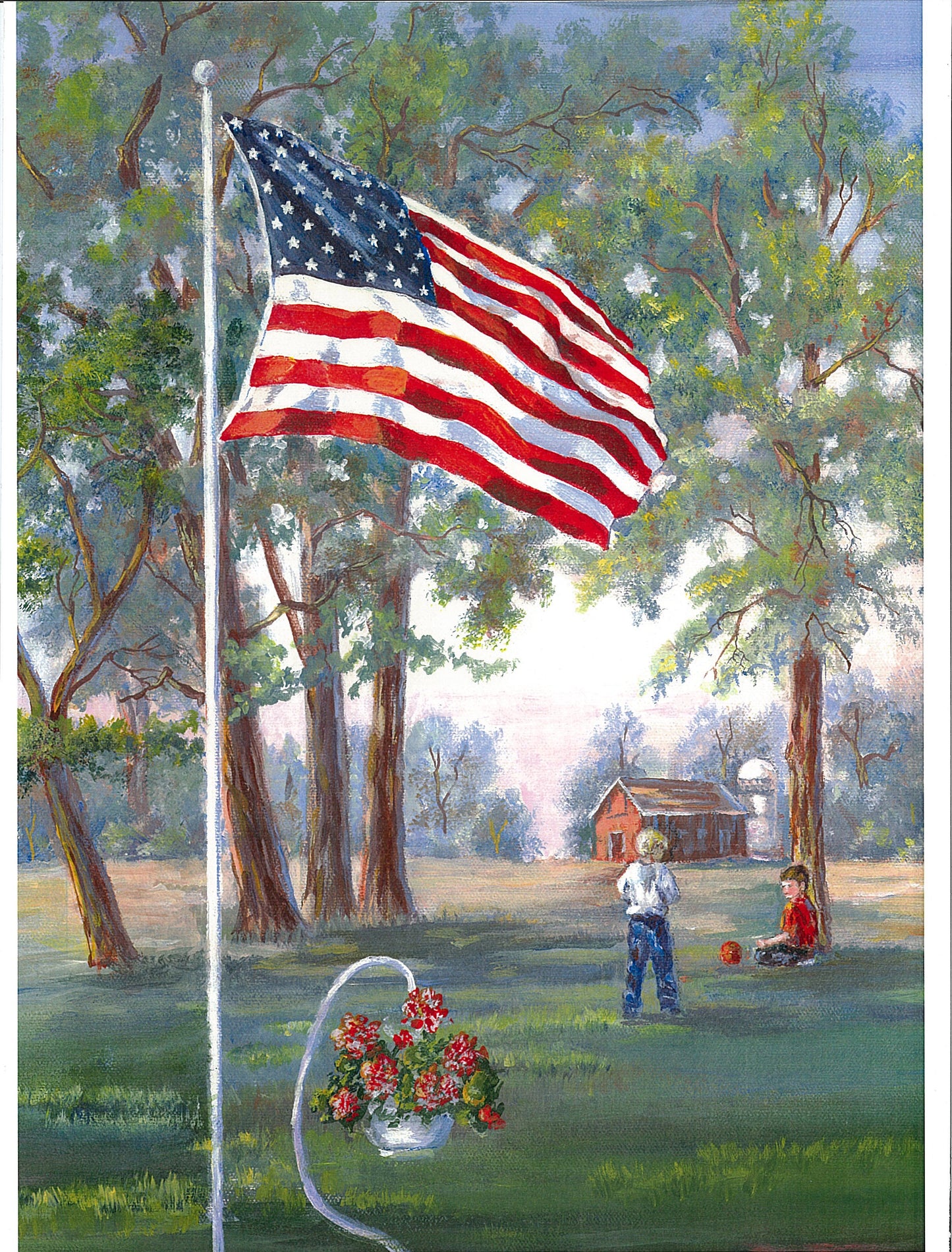 Am-Flag-II-Flowers-12x18in-garden-TL
