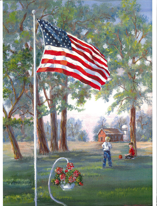 Am-Flag-II-Flowers-12x18in-garden-TL
