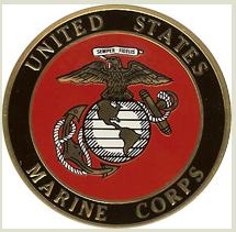 USMC-Marines-logo round sticker 3.5in-EE