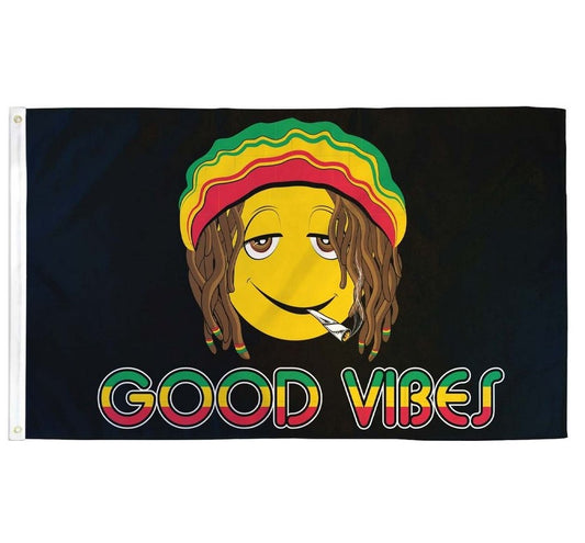 Smiley-Happy Face Good Vibes-3x5ft-poly-Fi