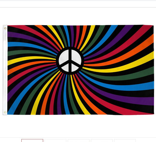 Peace Rainbow Swirl-3x5ft-poly-Fi