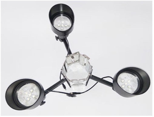 Solar Tri-Light flagpole uplight - 3 lights on pole -Crtp
