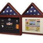 Display-case-3x5 ft flag & Certificate-Cherry-laminate-Glass-SC