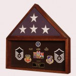 Display-case-Accolades2<Medals below>-Cherry-Wood-finish-Flag-&-Medals-Glass-for5x9.5ft-SC