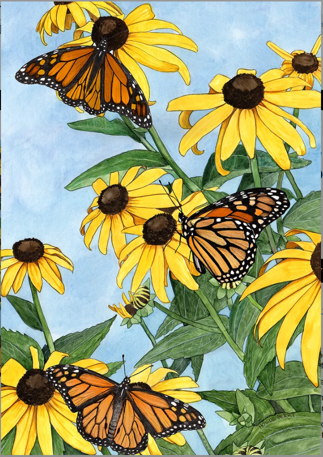 Coneflowers and Monarchs-art-TLA-28x40inch