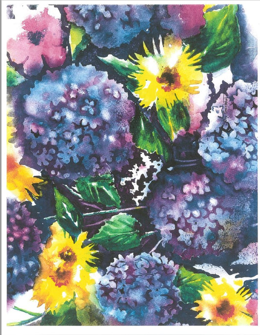 Purple Hydrangea -12x18in-garden-TL