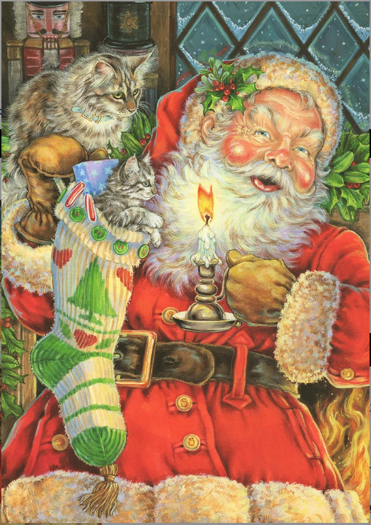 Santa and Kittens-garden-TLG