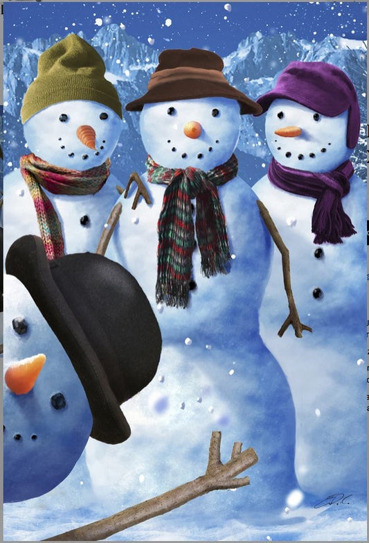 Snowman photobomb-Garden-TL