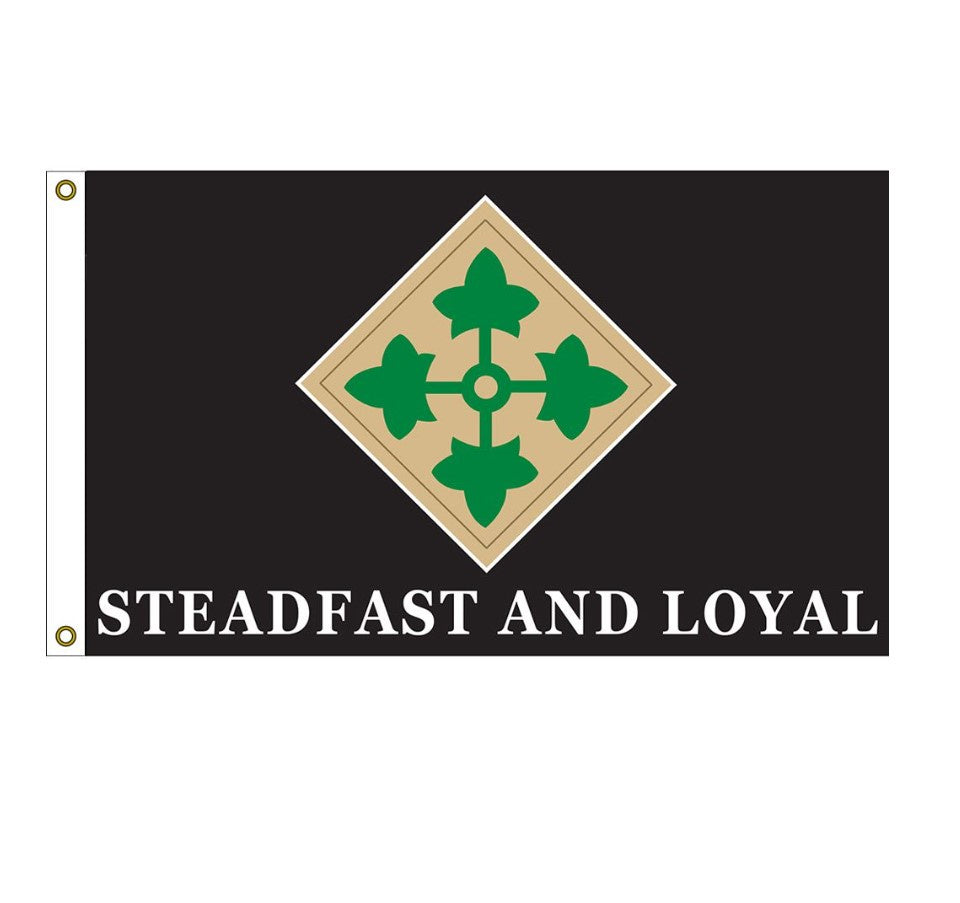 USM-Army 4th-Division-Steadfast and Loyal-3x5ft-lt-poly-EE