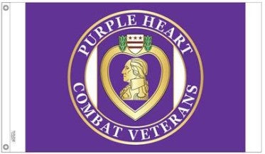 US Purple Heart round sticker 3.25in-EE