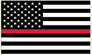 USM-Thin Red line Sticker 3.25x5"