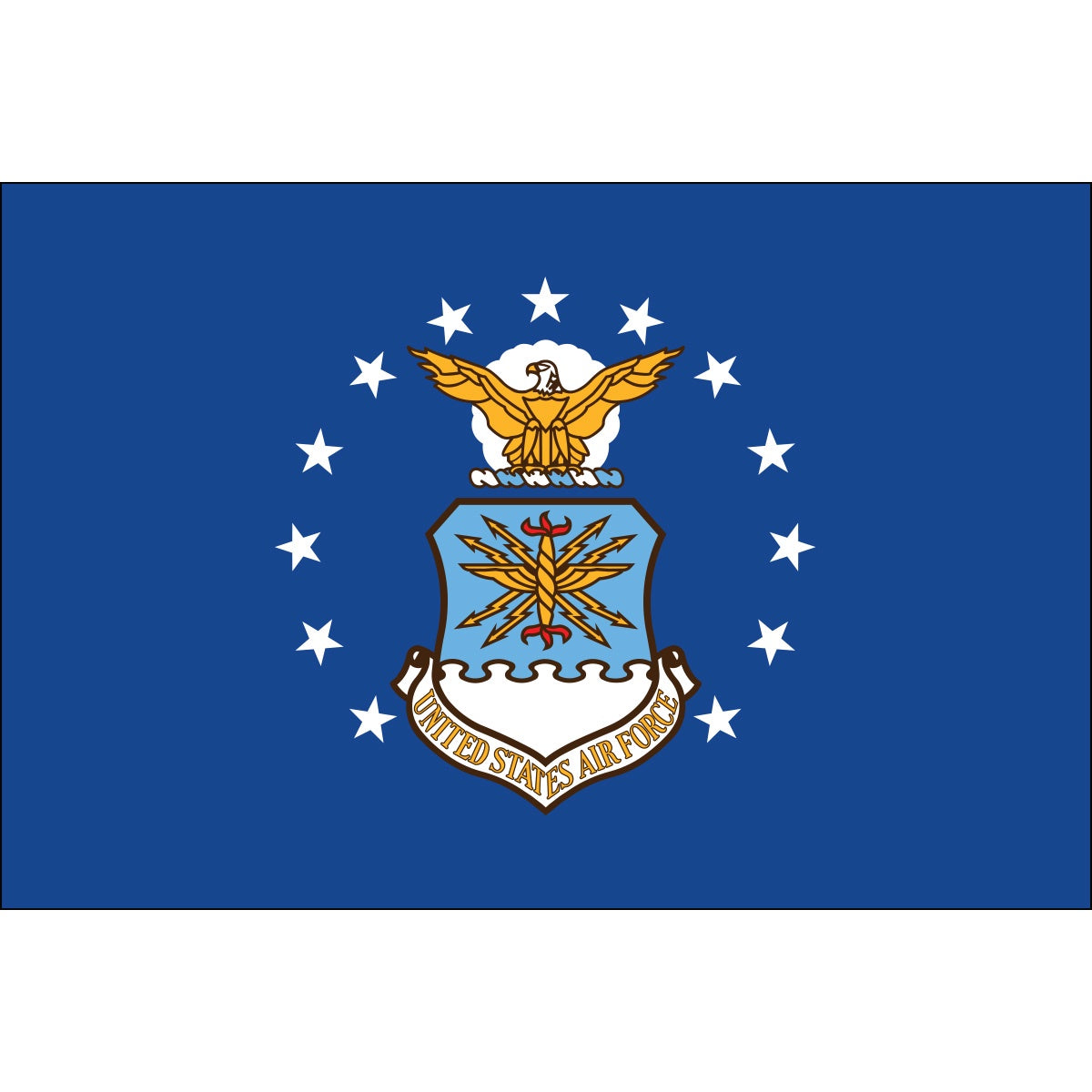 US Air Force-12x18inch-mtd-on-30x3/8"-wood-staff-FZ