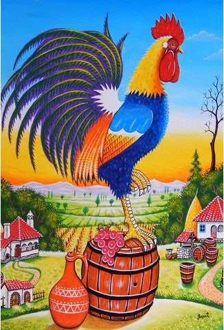 Red-Wine-Rooster-art-TLA-28x40inch