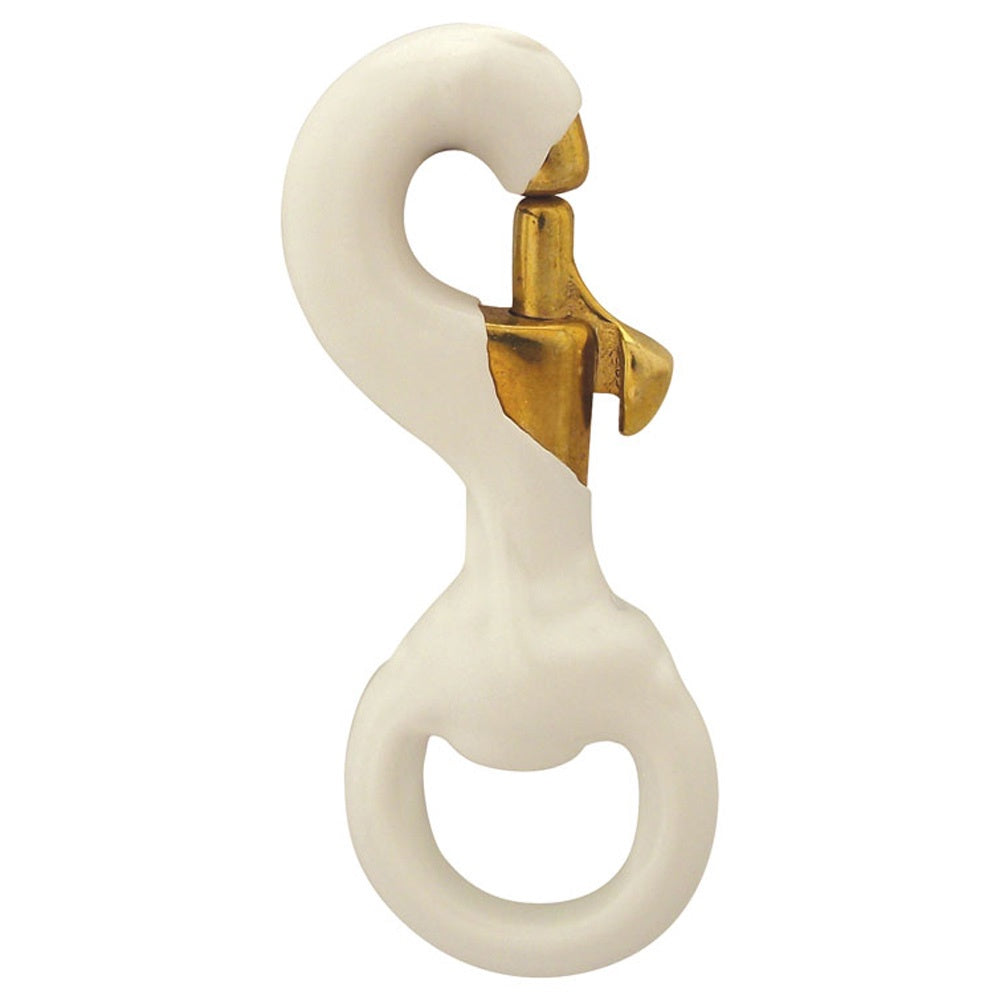Pole-Snaps, Rubber Coated Brass white 3 inch