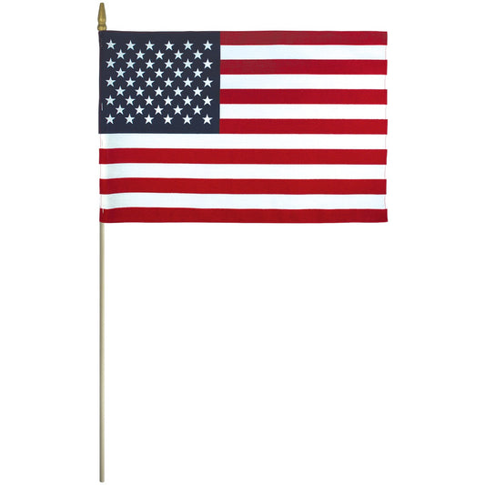 Desktop-US-12x18"-Cotton-No-Fray-not-hemmed-Spear-5/16x30in-mounted-whitewood-staff