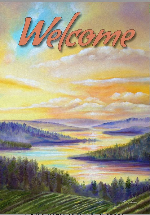 Sunrise-River-Welcome-garden-12x18inch-TLG