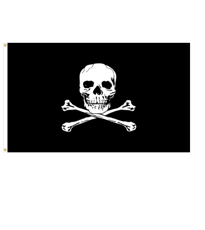 Pirate-Jolly Roger 12x18 inches nylon outdoor with grommets-FZ