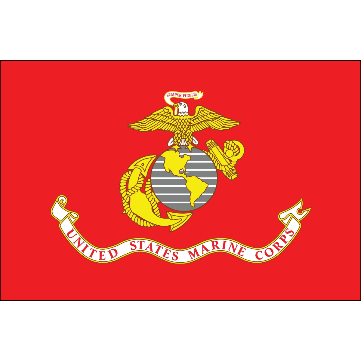 US Marines-12x18inch-mtd-on-30x3/8"-wood-staff-FZ