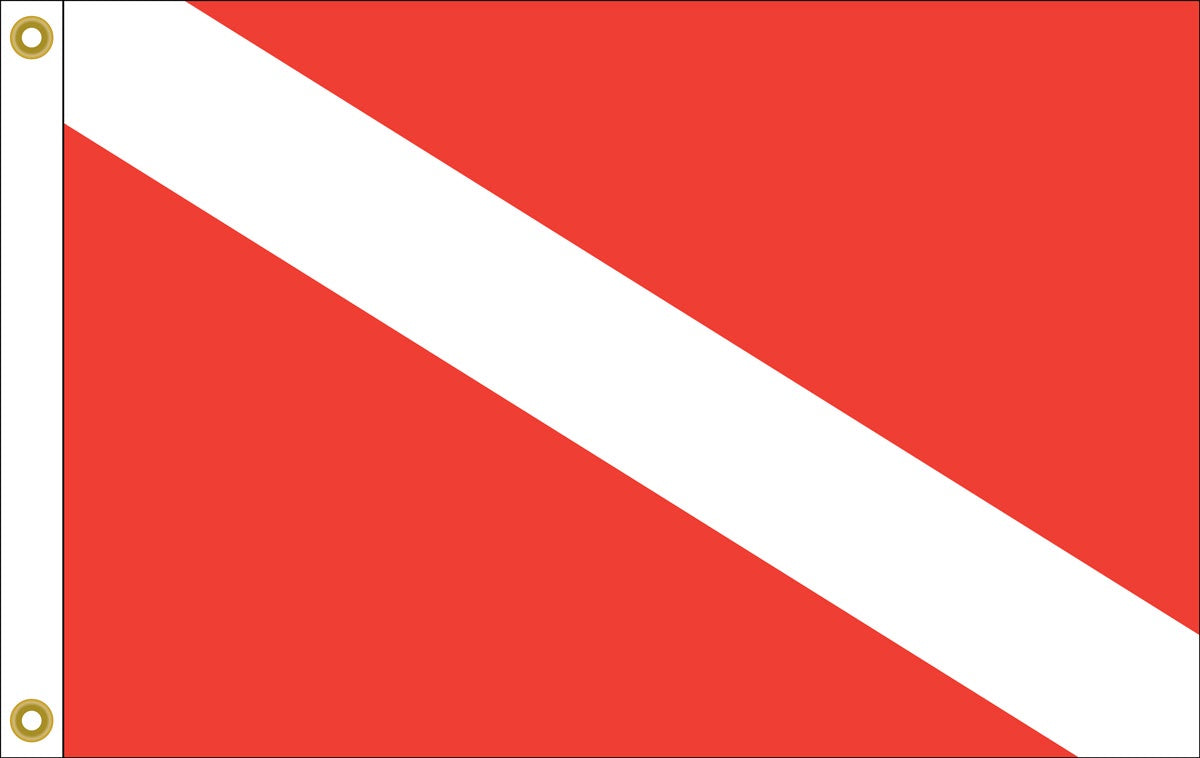 Diver-Down Scuba/Skin Diver Flag-12x18-inch-nylon-outdoor-AN