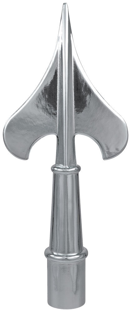 Silver-Army-Spear-Metal-Finial 8 inch-ferrule-ED