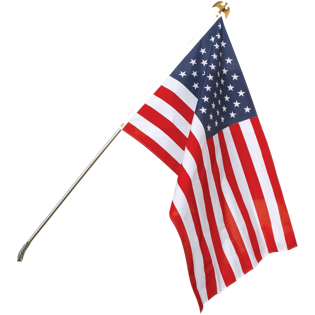 USA SET -2x3ft-Poly Flag-Pole 4ft x 3/4 in Eagle-Bracket