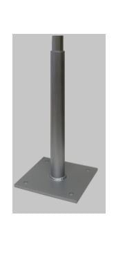 Dock -Deck Mount 2 inch, plate 8x8" aluminum-vertical-ED